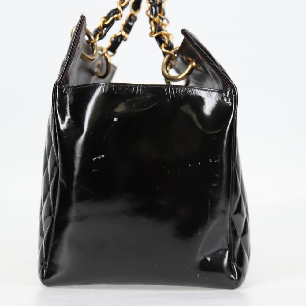 CHANEL Matelasse COCO Mark Chain Hand Bag Patent leather Black CC Auth 122351 - Picture 4 of 16